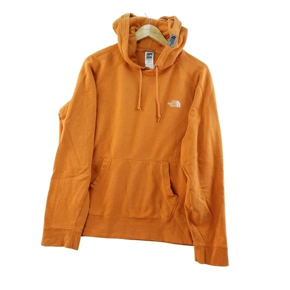 The North Face Pullover Hoodie Mens LOrange Logo Front Pocket Comfy‎ Casual Y2K