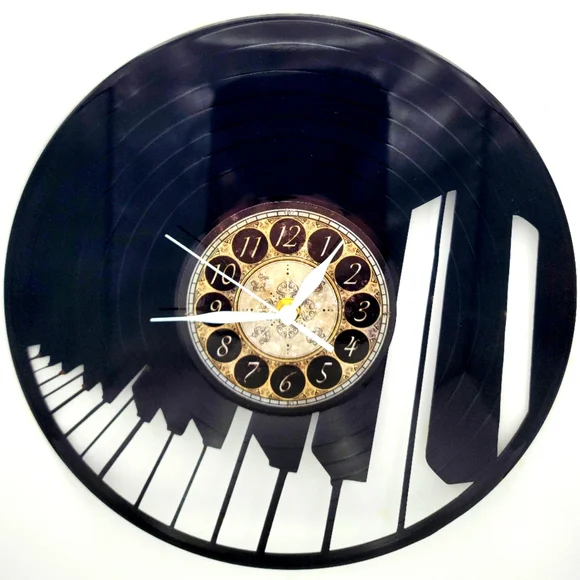 PIANO vinyl record clock