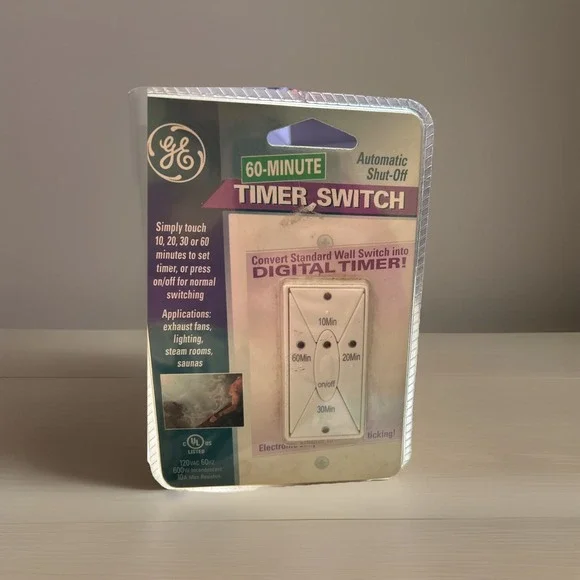 GE 60 Minute Timer Switch Digital In-wall Timer Switch 10,20,30,or 60, Min. New!