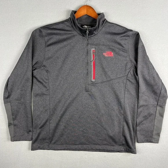 The North Face Mens XL Gray 1/4 Zip Fleece Pullover Jacket Chest Pocket Gorpcore