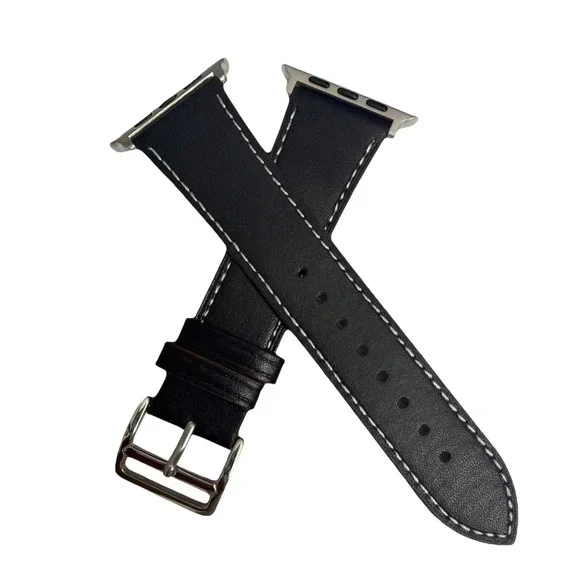 Strap Band BlackUnisex's Leather replacement Band Series 10 iPhone Size 42/45 NW