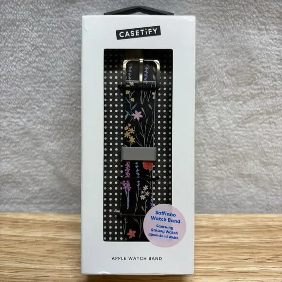 Casetify Saffiano Black Floral 20mm Samsung Galaxy Watch Band