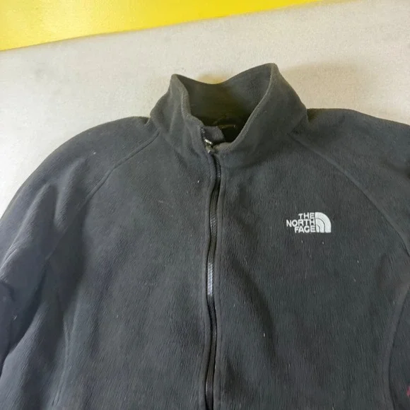 The North Face Mens Full Zip Fleece Jacket Black Mock Neck Outdoor Coat 6828