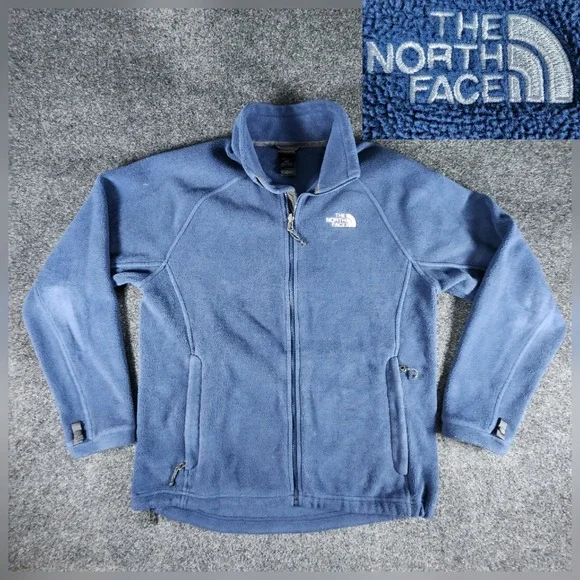 The North Face Jacket Men's M Blue Fleece‎ Full Zip Outdoor Hiking Coat