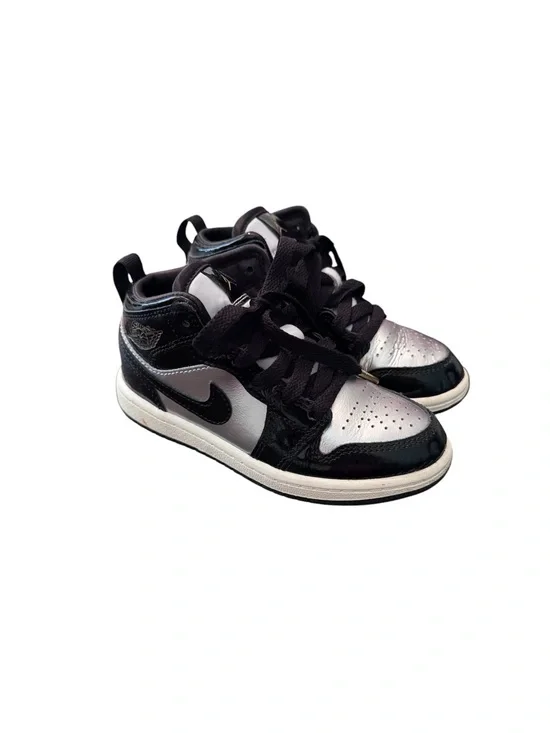 Nike Jordan Mid SE Toddler Boys Black/Metallic Silver Shoes