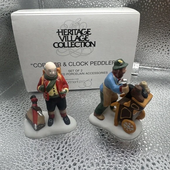 Dept 56‎ Heritage Village Cobbler & Clock Peddler 5839-4 Set of 2 Figurines