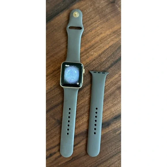 Apple Watch Series‎ 2 42mm Gold Aluminum Case Cocoa Sport Band GPS Ceramic Back