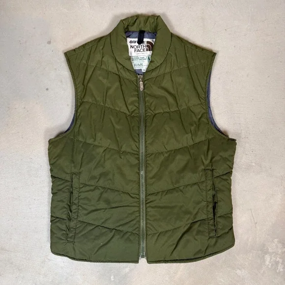 vintage 70s The North Face National Park Puffer Vest Olive Green Mens M USA