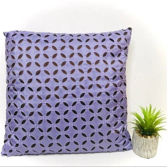 PIER 1 Lavender and Chocolate Square Accent Pillow