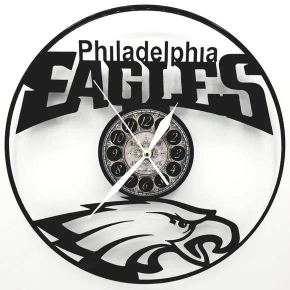 PHILADELPHIA EAGLES vinyl record clock