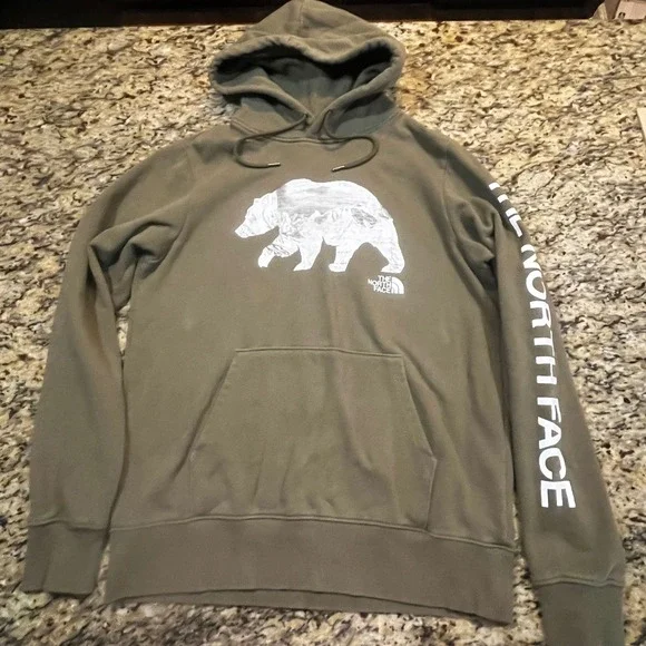 The North Face Mens California Bear Mountain Hoodie Olive Green Small