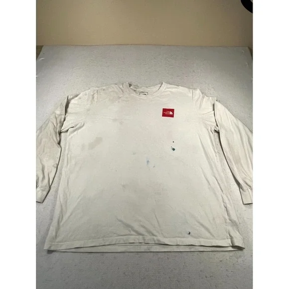 Vintage The North Face Shirt Mens 2XL White Graphic Cotton Crew Neck Long Sleeve