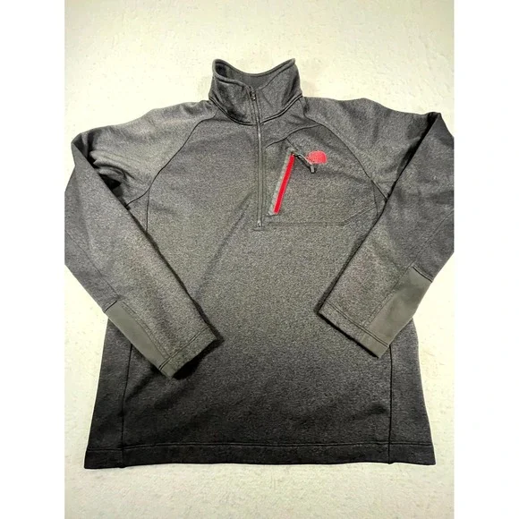 The North Face Never Stop Exploring Sweatshirt Mens Medium Charcoal Gray 1/4 Zip