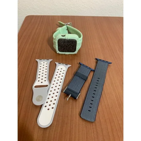 Apple Series 5 14mm Watch Bands 3 pack Preowned Green White Blue