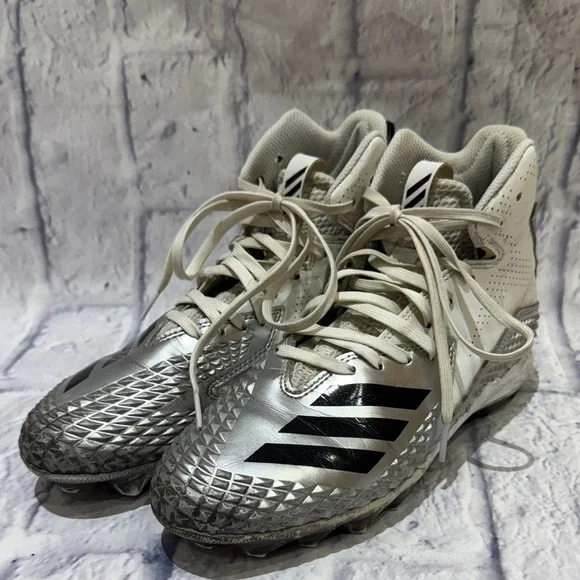 adidas Kids Silver and White Cleats