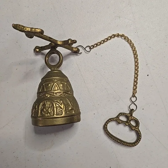 20th‎ Century Antique Brass Monastery/Door Bell With Chain