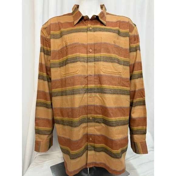 The North Face Arroyo Flannel Shirt Almond Butter Stripe Mens NF0A5373 M NEW