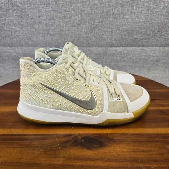 Nike Kyrie 3 Ivory Pale Grey Light‎ Bone Kids Basketball Shoes 859466-103 6.5Y