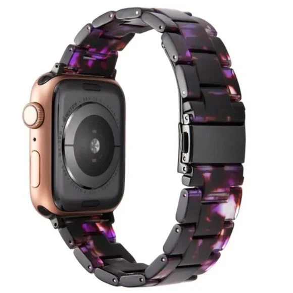 Purple Tortoise Shell Resin Apple Watch Band