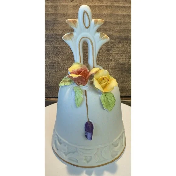 Vintage German Porcelain Floral Bell – Crown W‎ Mark (Wallendorf Attributed)
