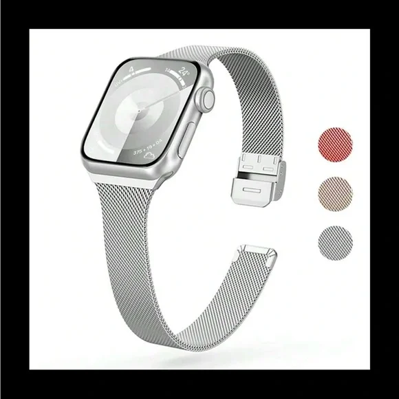 Silver Apple Watch Band Adjustable Women’s Men’s Unisex New in Bag 40mm
