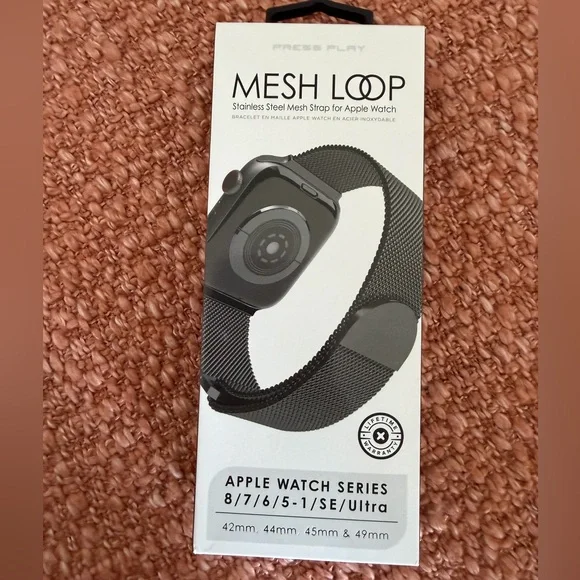 Stainless Steel Black Mesh Loop for Apple Watch