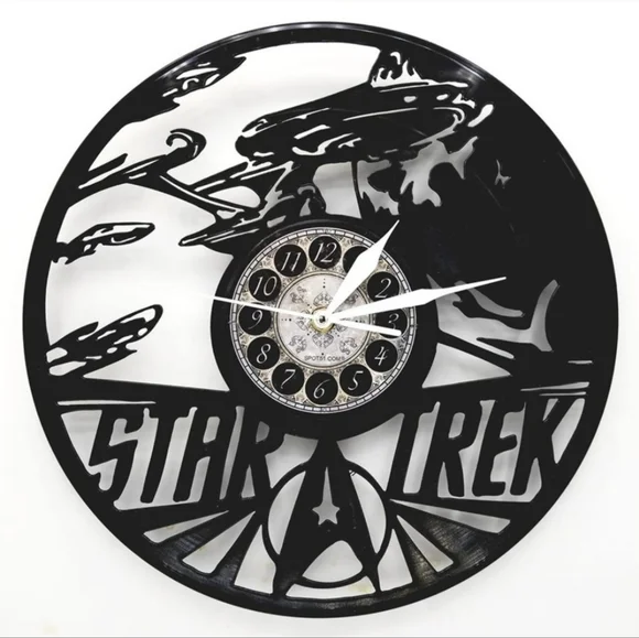 STAR TREK new world vinyl record clock