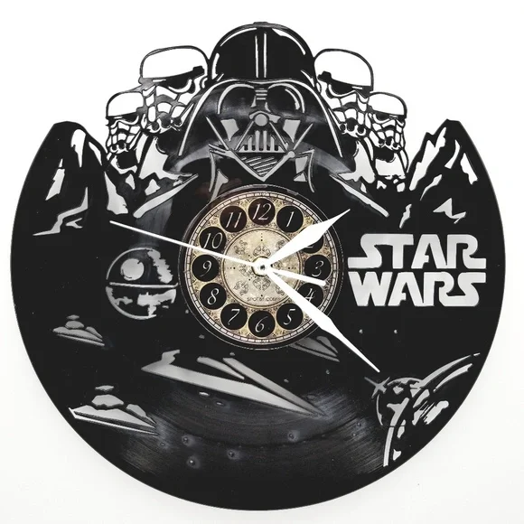 STAR WARS vinyl record clock
