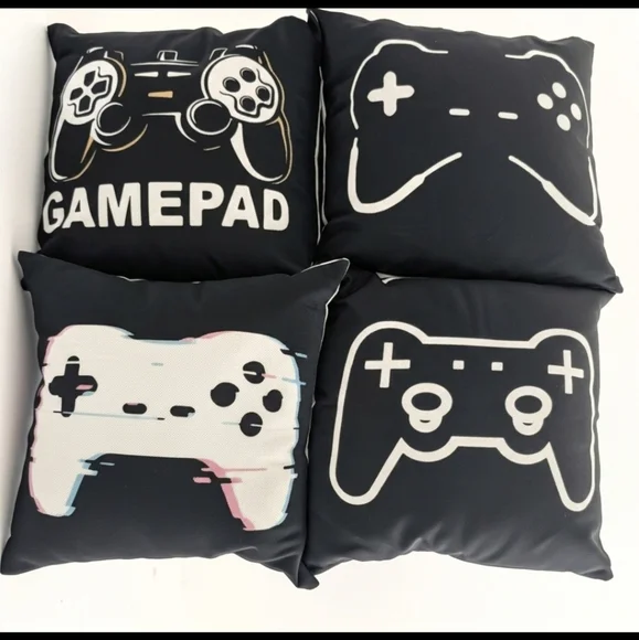 Set of 4 Gaming Pillow Covers – 18x18
