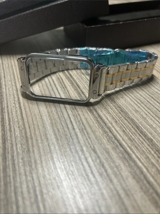 Samsung Galaxy Fit Silver and Gold Metal Link Watch Band