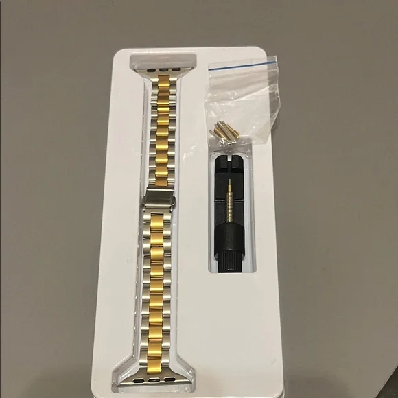 Gold and Silver Smartwatch Band