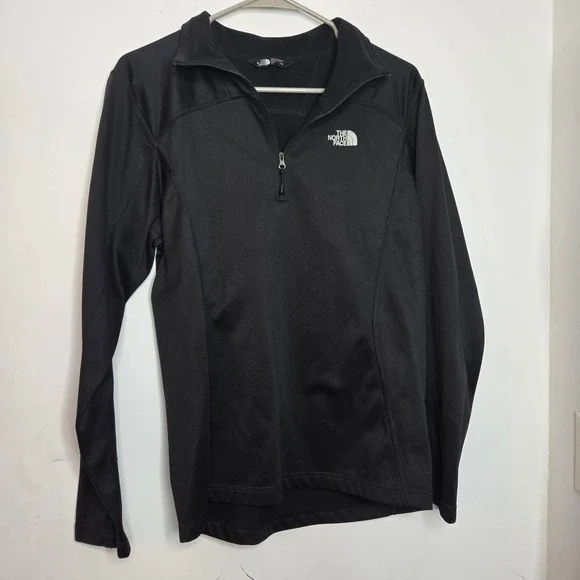 The North Face Mens Black Quarter Zip Pullover Fleece Sweatshirt Size Small