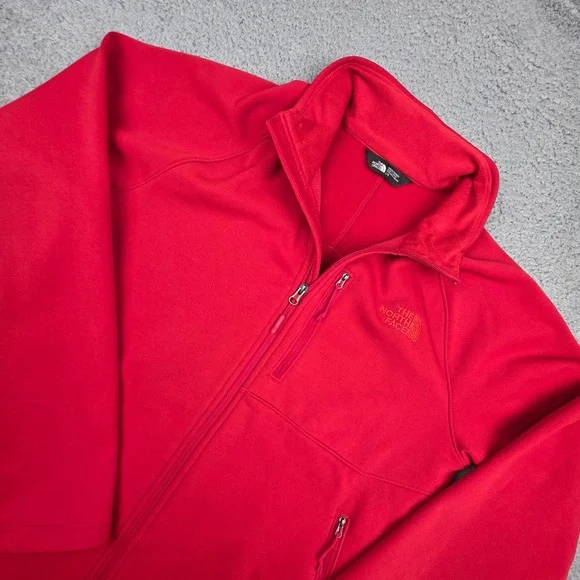 The North Face Full Zip Fleece Lined Jacket Mens Large Red