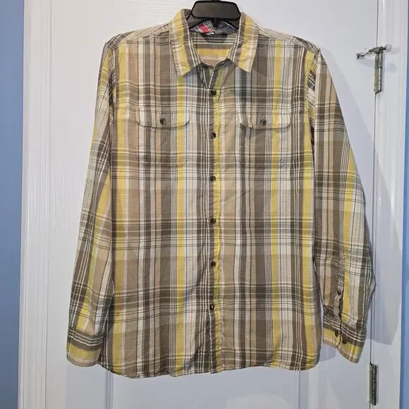 The North Face plaid button down mens XL