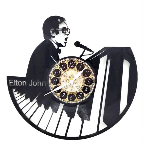 ELTON JOHN vinyl record clock