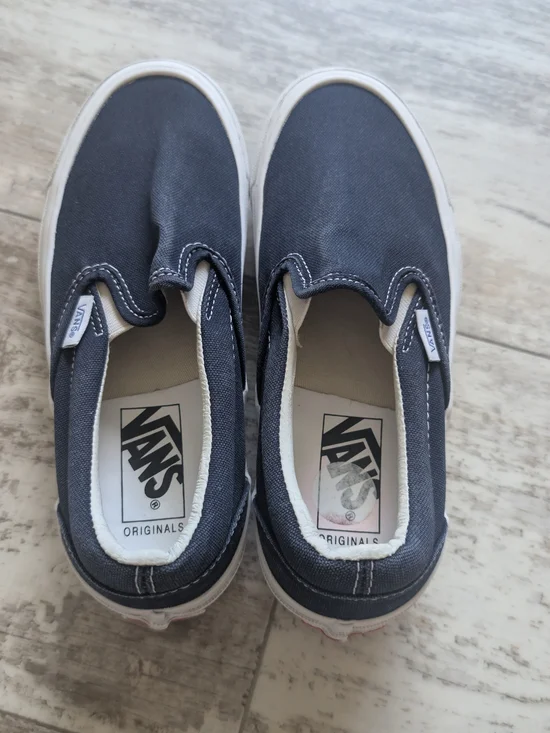 Vans Slip-On Sneakers in Navy and White