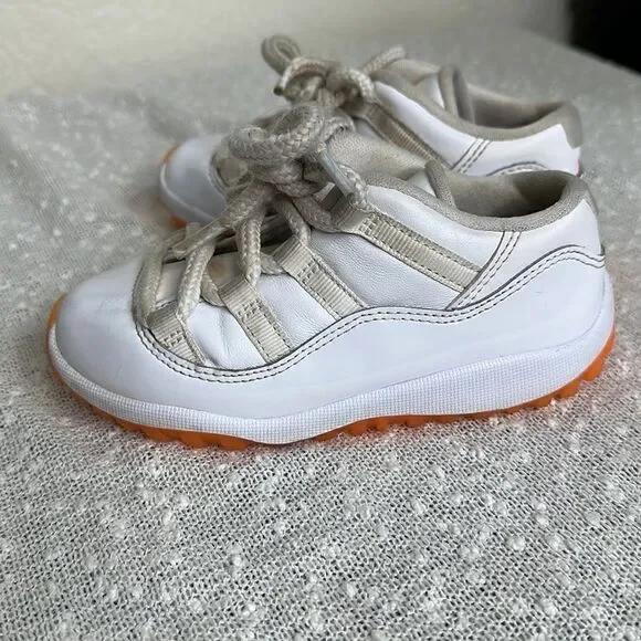 JORDAN 11 Retro Low White Citrus Shoes Sneakers Toddler Nike size 11