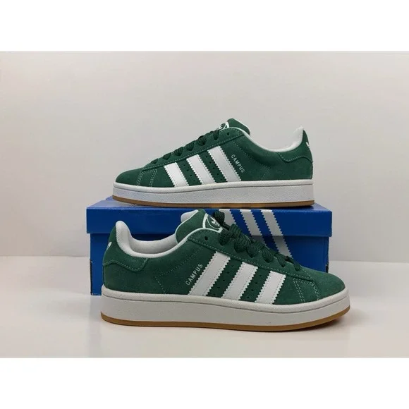 Adidas Campus 00s J Sneakers Size 5 Kids / 6.5 Women's Suede Green White IH7492