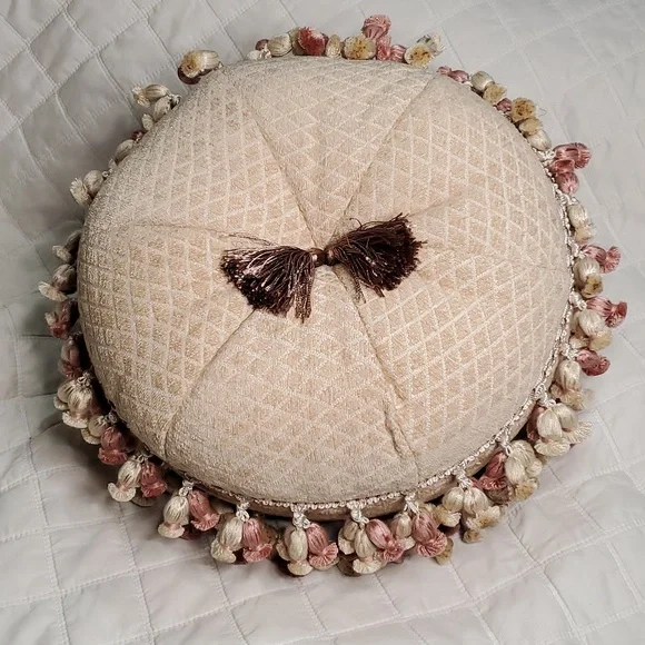 Pom Pom Tassel Throw Pillow Shabby Chic