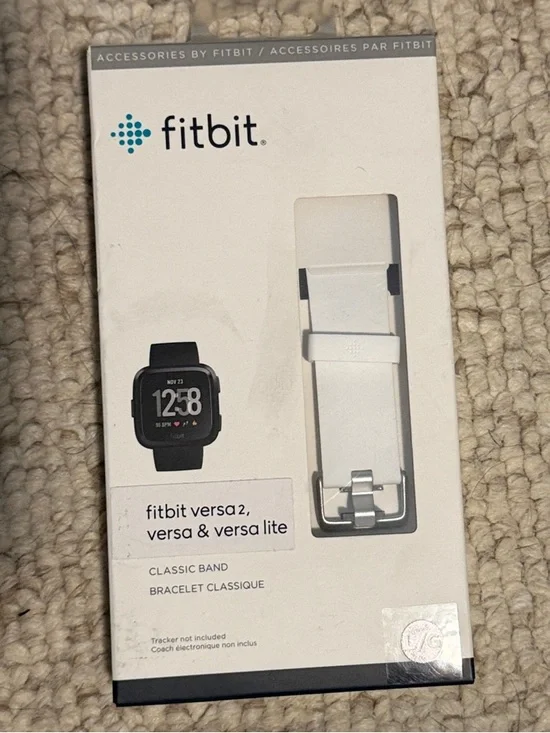 fitbit White Classic Replacement Band for Versa, Versa 2 or Versa Lite