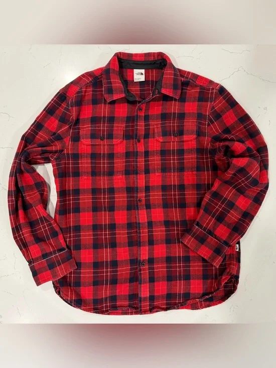 The North Face Red and Black Plaid Flannel