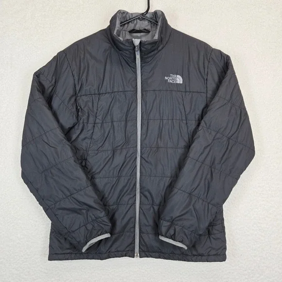 The North Face Mens Puffer Jacket M Dark Gray Insulated Full Zip Gorpcore Coat M