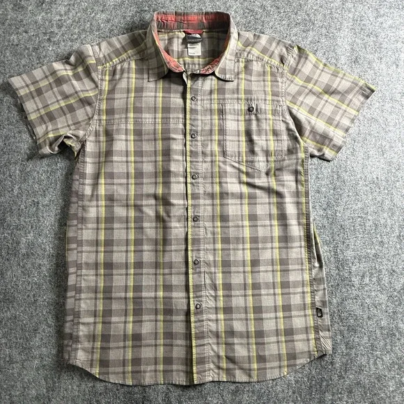 The North Face Baytrail Plaid Shirt Mens Large Gray Hiking Outdoor Camp