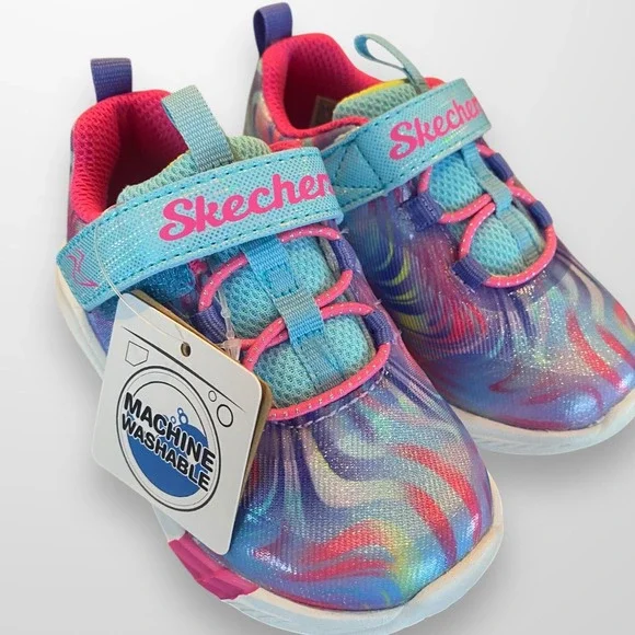 Skechers Toddler Girls Size 5.5 Swirly Sweets Sneaker‎ Shoes NEW Washable