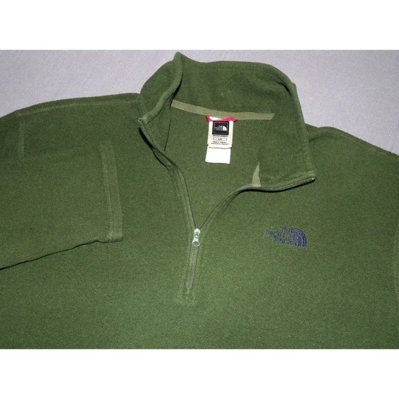 The North Face Dark Green Light‎ Weight 1/4 Zip Fleece Jacket Men's Large