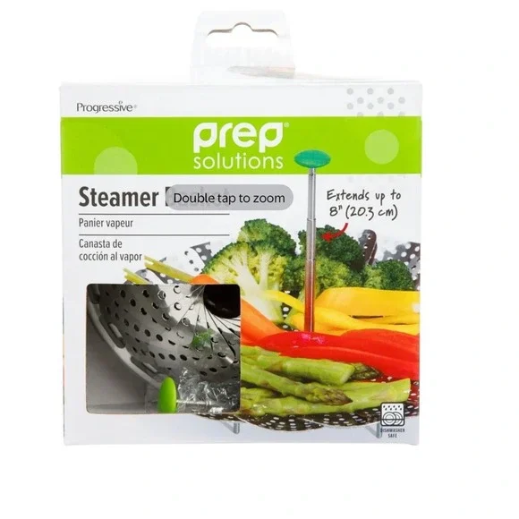 Prep Solutions Stainless Steel,‎ Easy Reach 8 inch Extendable Steamer Basket