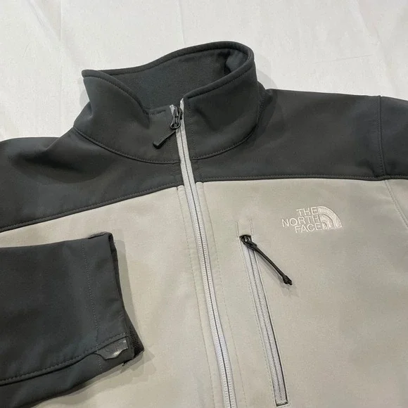 The North Face Apex Bionic Softshell Jacket Mens Small Grey Charcoal AMVY T183