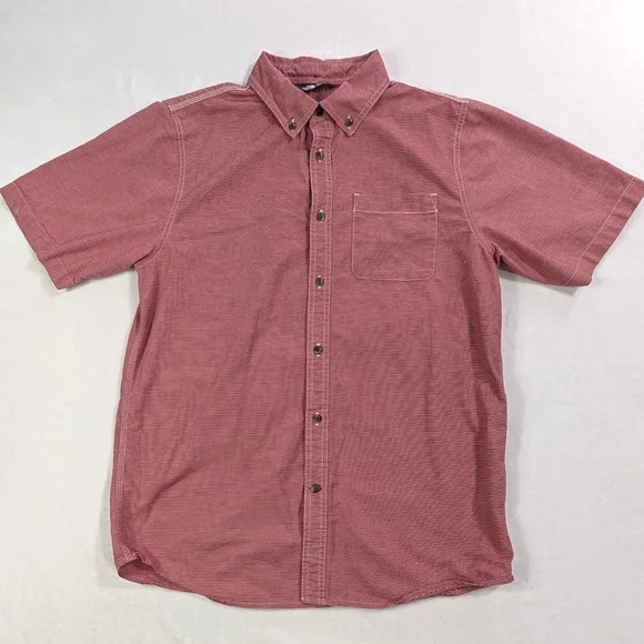 The North Face Red Stripe Short Sleeve Button Shirt | Gorpcore Prep‎ | Mens M
