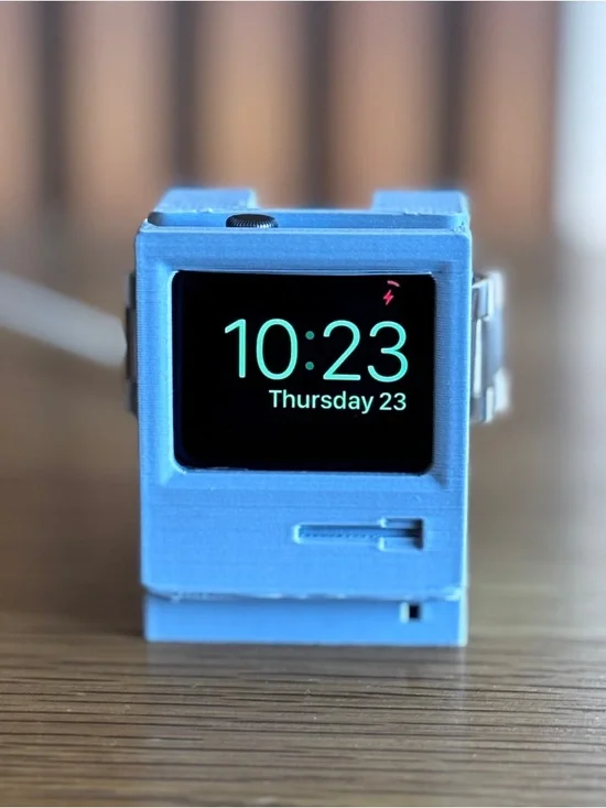 Retro Macintosh Apple Watch Charging Stand Dock Matte Gray