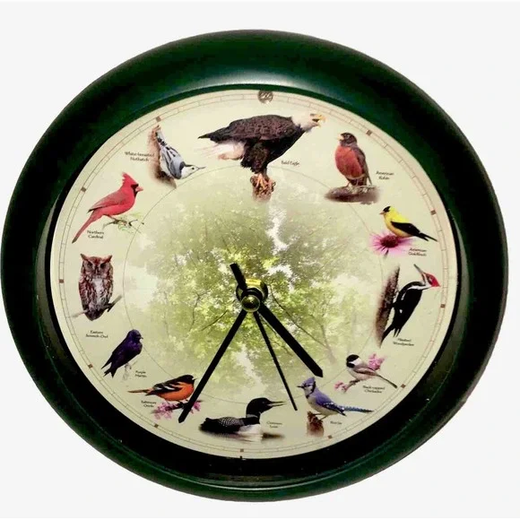 Limited Edition 20th Anniversary Singing Birds Battery Operated Wall Clock, 8